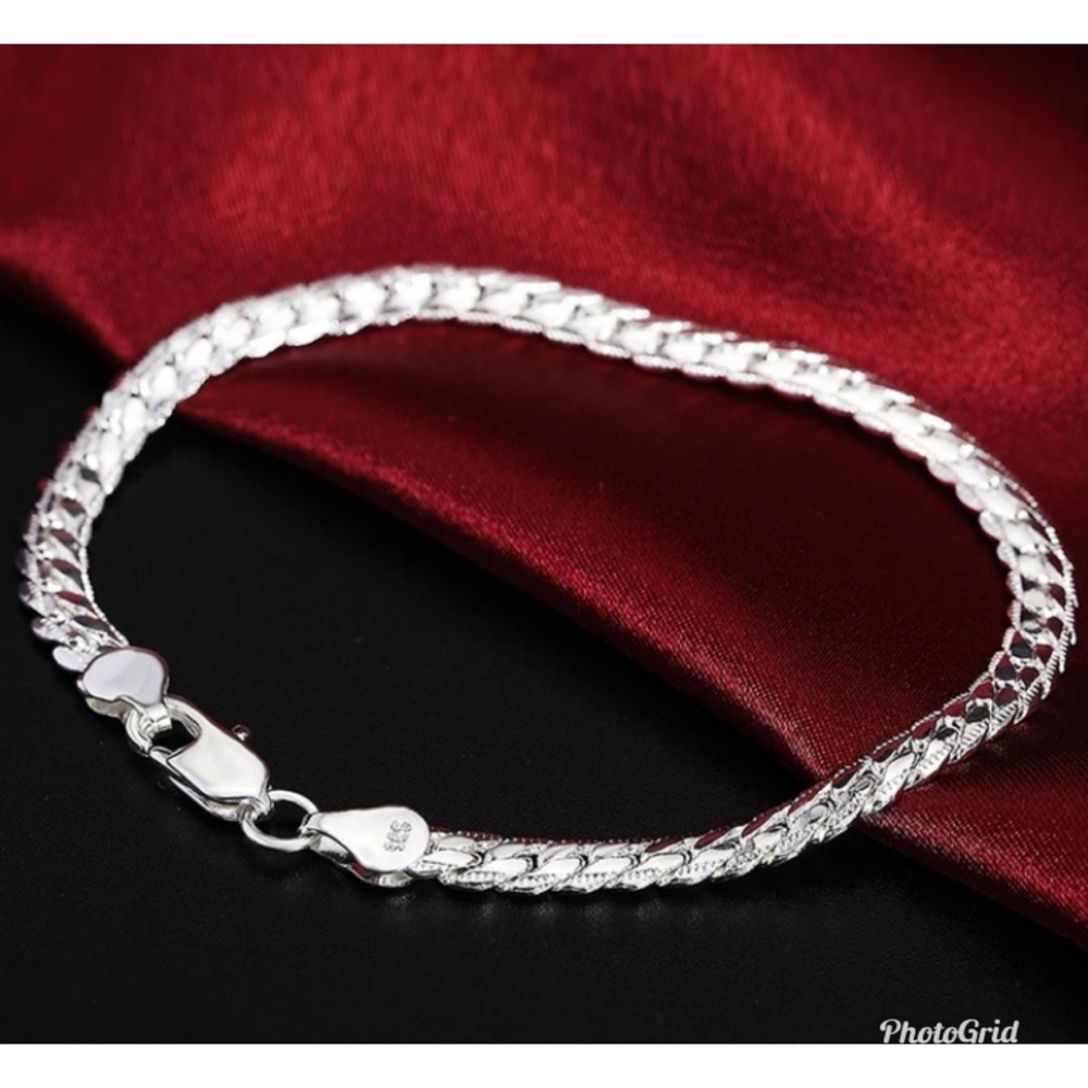 2pc 6MM Full Sideways 925 Sterling Silver Necklace - Picture 4 of 8